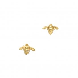 Gold Bee Stud Earrings
