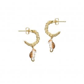 Harvest Mouse Hoop Earrings