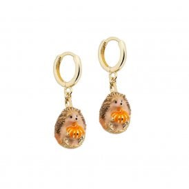 Hedgehog & Pumpkin Huggie Earrings