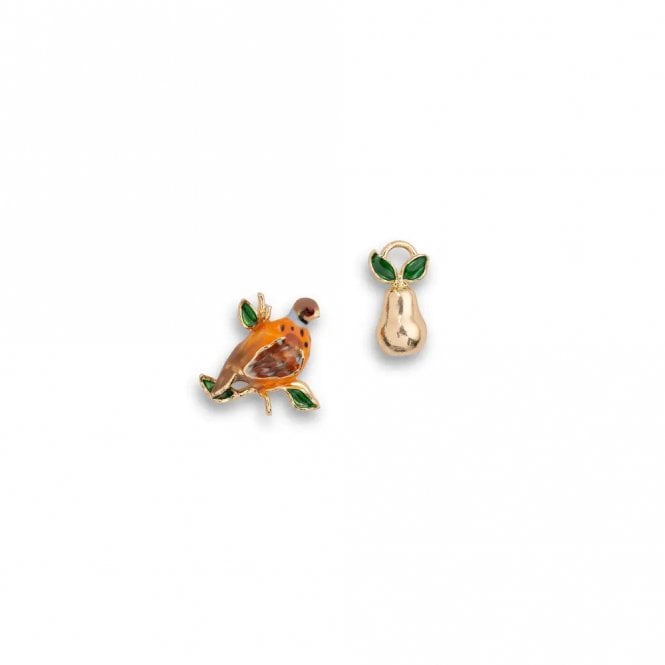 The Bill Skinner Studio Partridge & Pear Mismatch Stud Earrings