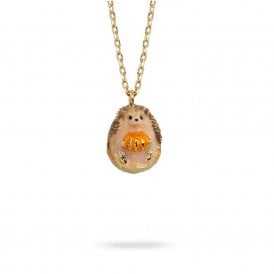 Pumpkin Hedgehog Mini Pendant Necklace