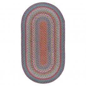 Carnival Blue Oval Jute Braided Rug 69x122cm