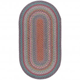 Carnival Blue Oval Jute Braided Rug - Small