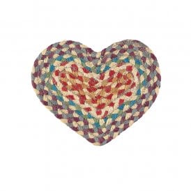 Carnival Heart Jute Braided Coaster