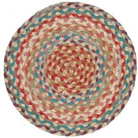Carnival Round Jute Braided Large Placemats Set of 6
