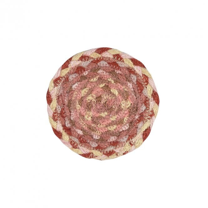 The Braided Rug Company Coral Round Jute Braided Coasters Set of 6