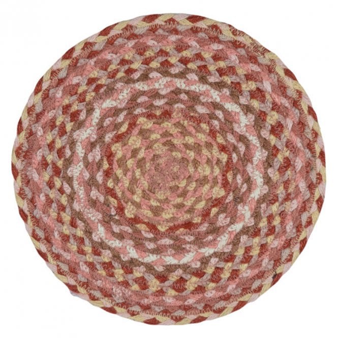 The Braided Rug Company Coral Round Jute Braided Large Placemats Set of 6
