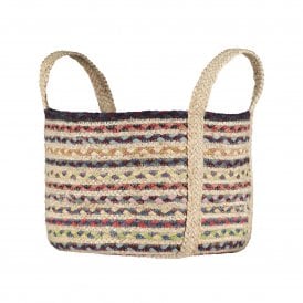 Fairisle Jute Braided Utility Basket