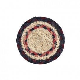 Fairisle Round Jute Braided Coasters Set of 6