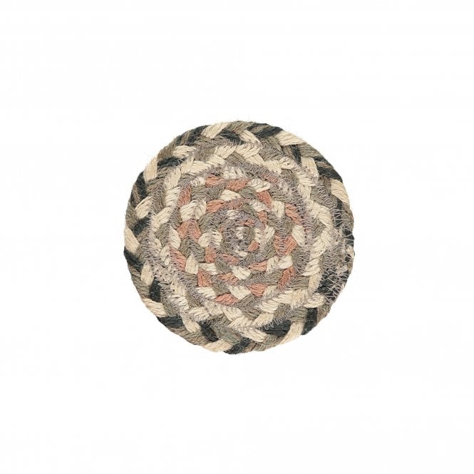 The Braided Rug Company Granite Round Jute Braided Coasters Set of 6