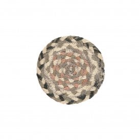 Granite Round Jute Braided Coasters Set of 6