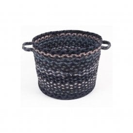 Indigo Jute Braided Small Basket