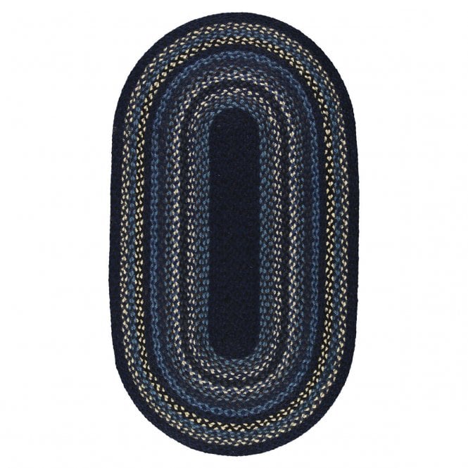 The Braided Rug Company Indigo Oval Jute Braided Rug