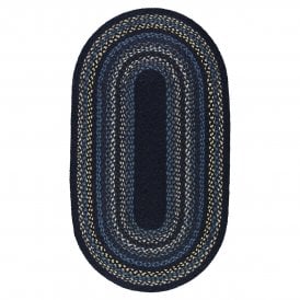 Indigo Oval Jute Braided Rug