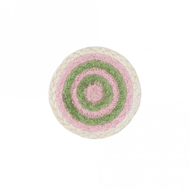 The Braided Rug Company Kiwi Tulip Jute Braided Coasters Set of 6