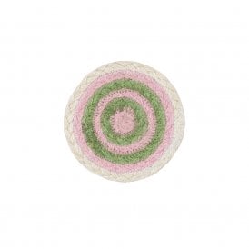 Kiwi Tulip Jute Braided Coasters Set of 6