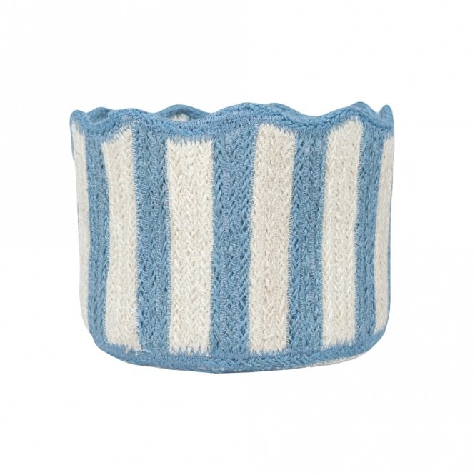 The Braided Rug Company Light Blue Organic Jute Tulip Basket