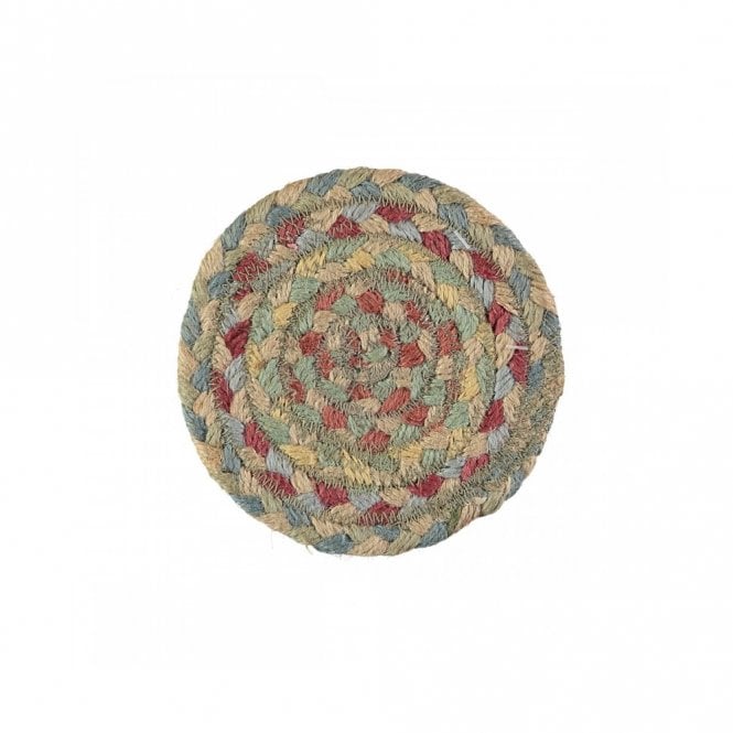 The Braided Rug Company Pampas Round Jute Braided Coasters Set of 6