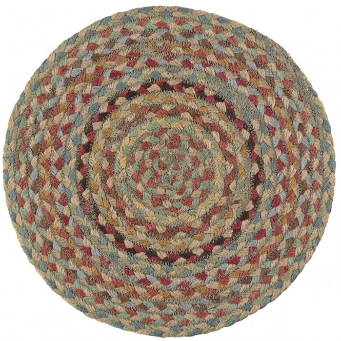 The Braided Rug Company Pampas Round Jute Braided Large Placemats Set of 6