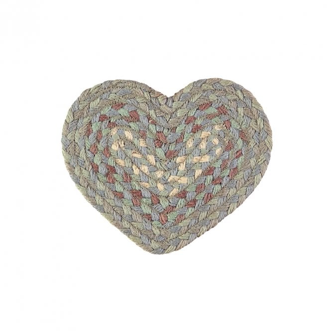The Braided Rug Company Seaspray Heart Jute Braided Coaster