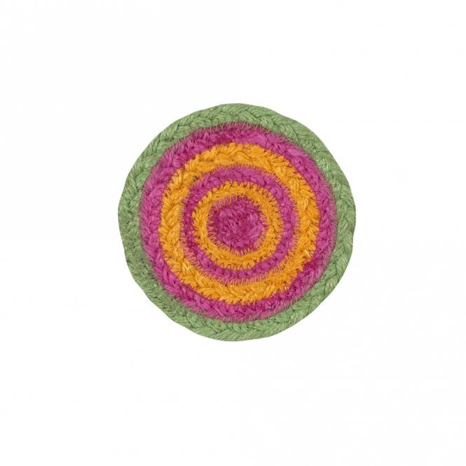 The Braided Rug Company Tutti Frutti Tulip Jute Braided Coasters Set of 6