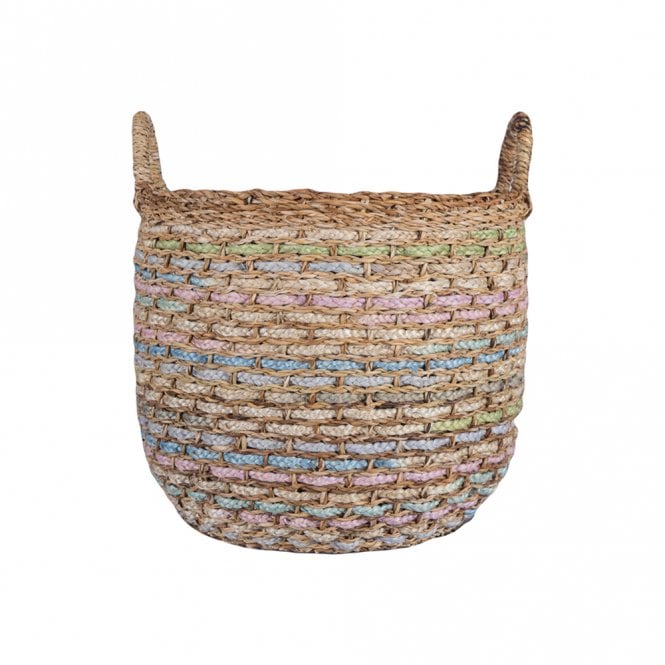 The Braided Rug Company Village Pastel Jute Log Basket 33 X 29cm
