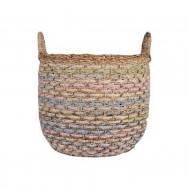 Village Pastel Jute Log Basket 33 X 29cm