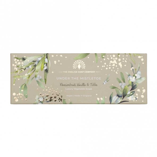 The English Soap Company Christmas Tidings Under the Mistletoe Triple Soap Gift Box