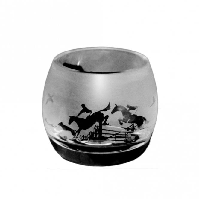 The Milford Collection Hunting Small Crystal Glass Tealight Holder