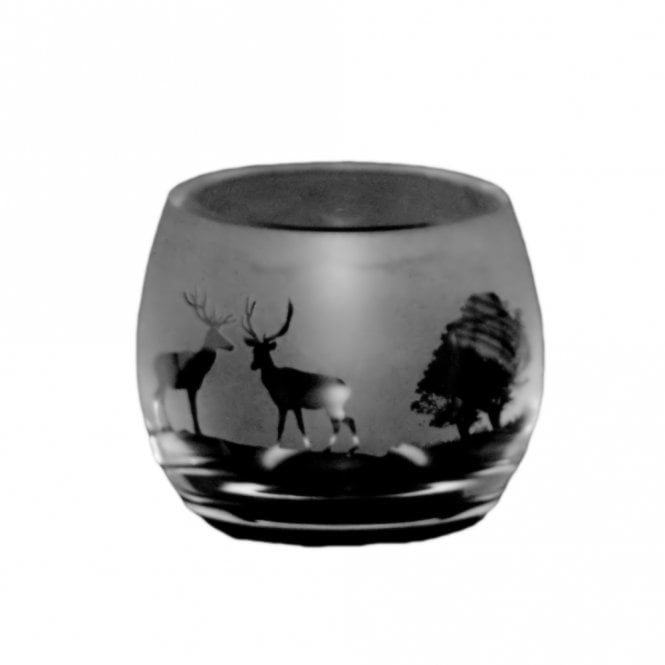 The Milford Collection Woodland Small Crystal Glass Tealight Holder