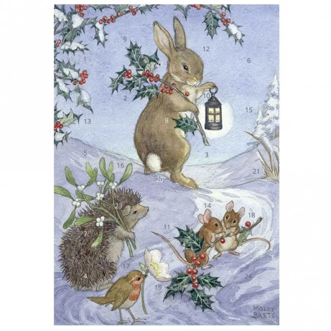 The Porch Fairies Molly Brett Christmas Animals Advent Card