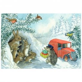 Molly Brett Christmas Hedgehog Postman Pack of 8 Christmas Cards
