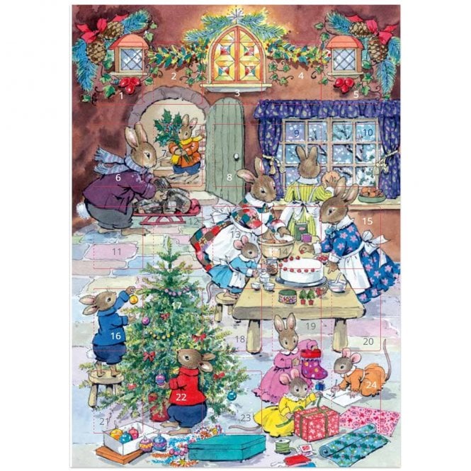 The Porch Fairies Peggy Burton Christmas Eve Rabbit Family Advent Card