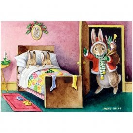Racey Helps Christmas Eve with Rabbits Pack of 8 Christmas Cards