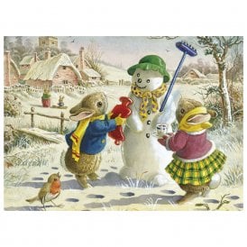 Racey Helps Looking After Mr Snowman Pack of 8 Christmas Cards