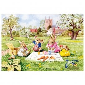 Racey Helps Rabbits Having a Picnic Card