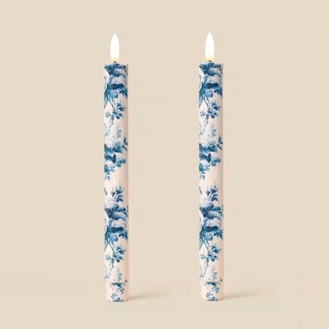 TINKALINK Belmont Toile French Blue Flameless LED Wax Candles