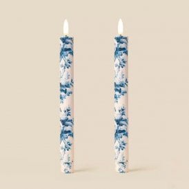 Belmont Toile French Blue Flameless LED Wax Candles