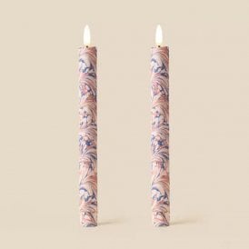Bookbinder Marble Flameless LED Wax Candles