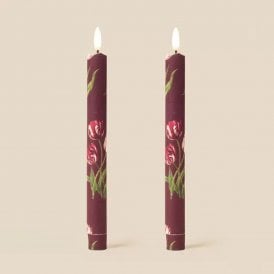 Heritage Tulip Mulberry Flameless LED Wax Candles