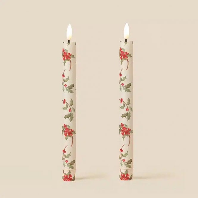 TINKALINK Holly Pop Parchment Little Sprig Flameless LED Wax Candles