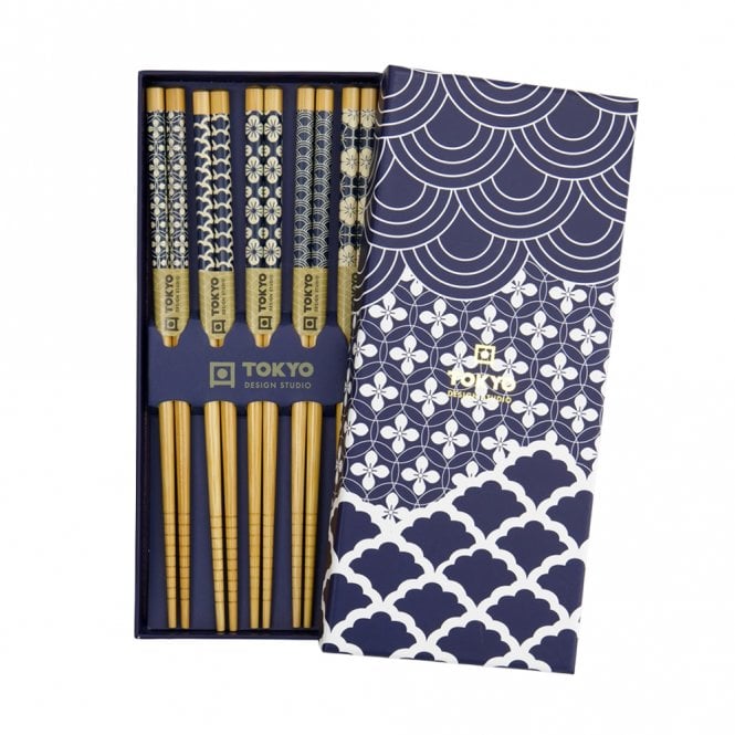 Tokyo Design Studio Blue Wave Chopsticks Gift Set