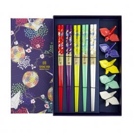 Crane Chopsticks & Rests Gift Set