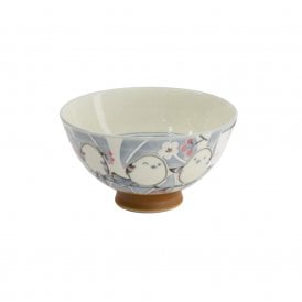 Kawaii Bird Grey Rice Bowl