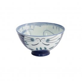 Kawaii Cat Blue Rice Bowl