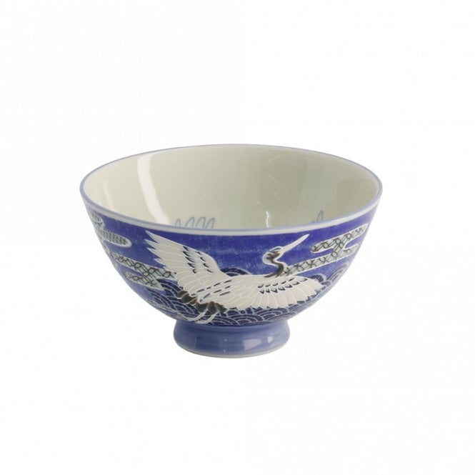 Tokyo Design Studio Kawaii Crane Blue Rice Bowl