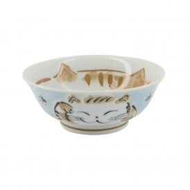 Kawaii Fuku Cat Neko Blue Ramen Bowl