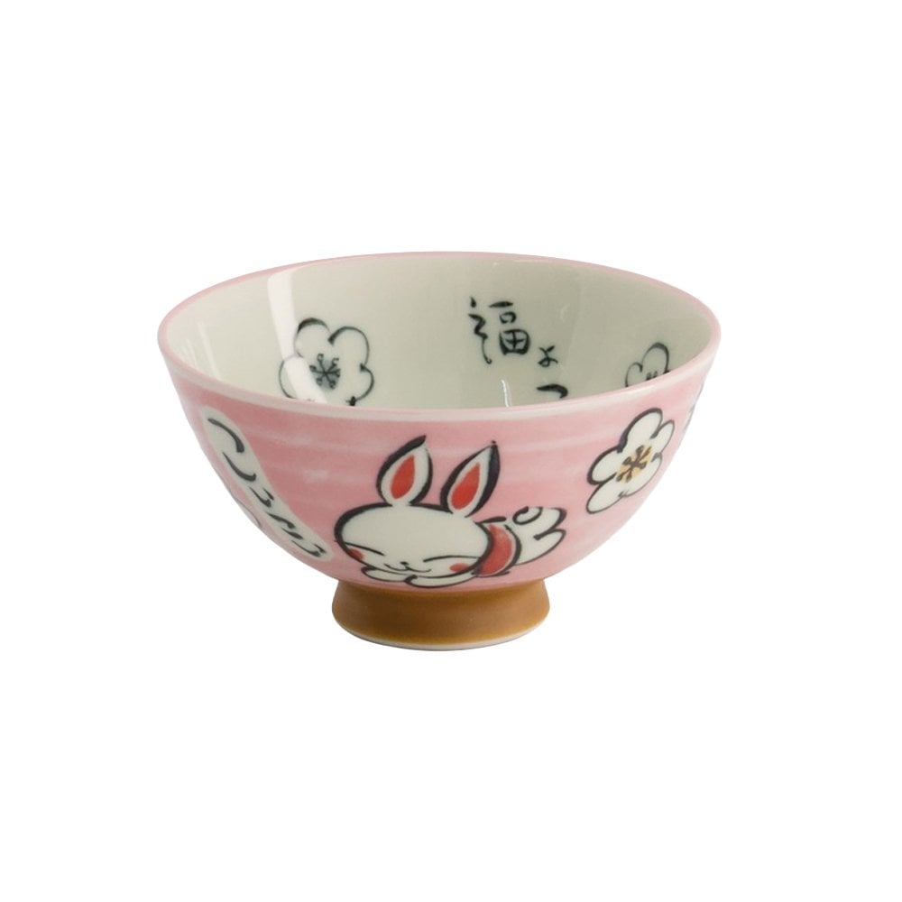 Tokyo Design Studio Kawaii Pink Rabbit Rice Bowl | Cotswold Trading