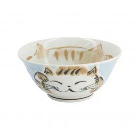 Kawaii Tayo Fuku Cat Blue Bowl