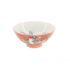 Kawaii Tiger Rice Bowl 300ml - Red